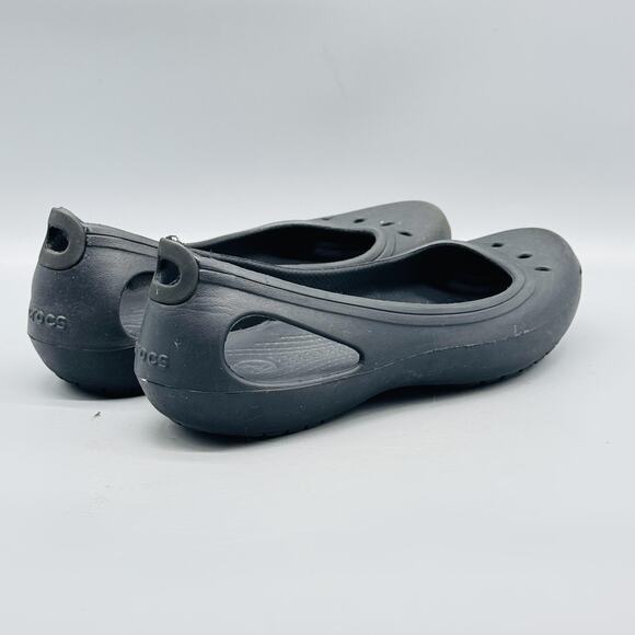 Crocs Shoes Womens 6 Black Kadee Slip On Ballet Flats Comfort Casual Lightweight - Picture 9 of 13